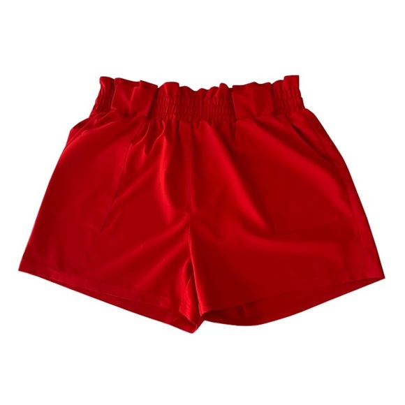 Grace Karin Red‎ Paper Bag High Waisted Shorts - Picture 1 of 4
